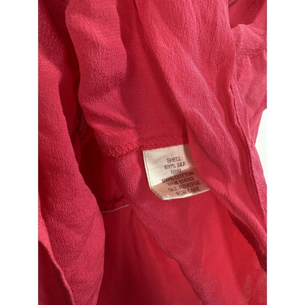 Petticoat Alley 100% Silk Short Sleeve Top Blouse Size Large Pink - Picture 4 of 9
